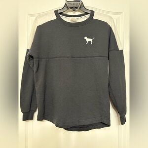 Victoria's Secret Black Crewneck Sweater with Ribbed Cuffs